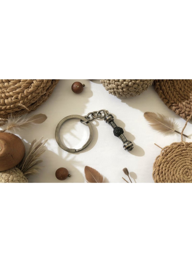 ميدالية مفاتيح مميزة جدا   من تصميماتنا الخاصة - تصميم بوهيمي بأحجار طبيعية راقية مستوحاة من الطبيعة - مميزة غير متكررة - مناسبة للجميع - هدية راقية بسعر مناسب - Image 2